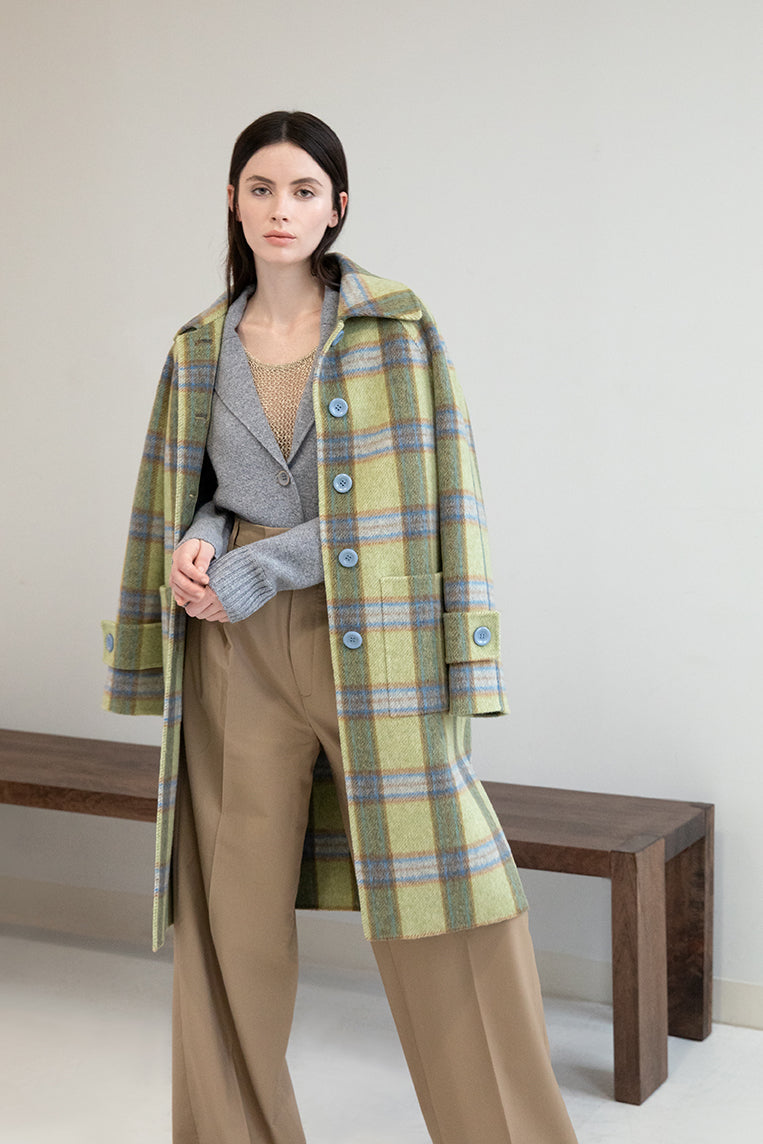 Kinross Moss Plaid Coat