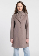 Kinross Knit Insert Notch Collar Coat