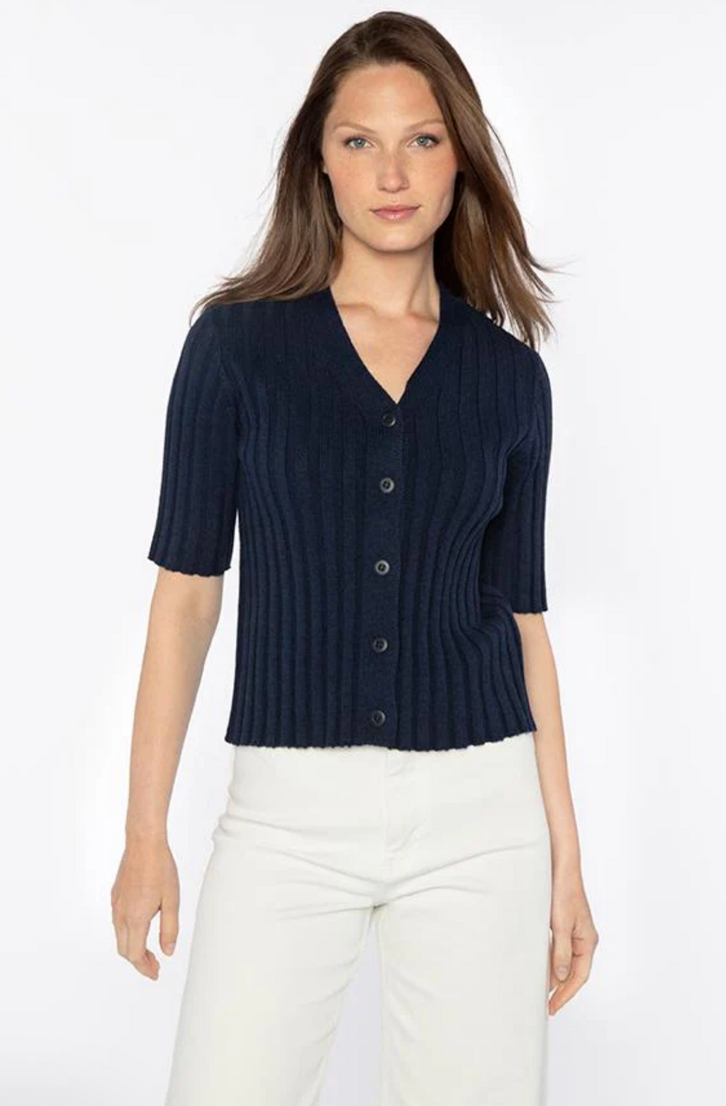 Kinross Elbow Sleeve Rib Cardigan